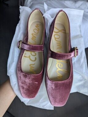 Sam Edelman Michaela Mary Jane Flat - Raspberry Mauve Velvet